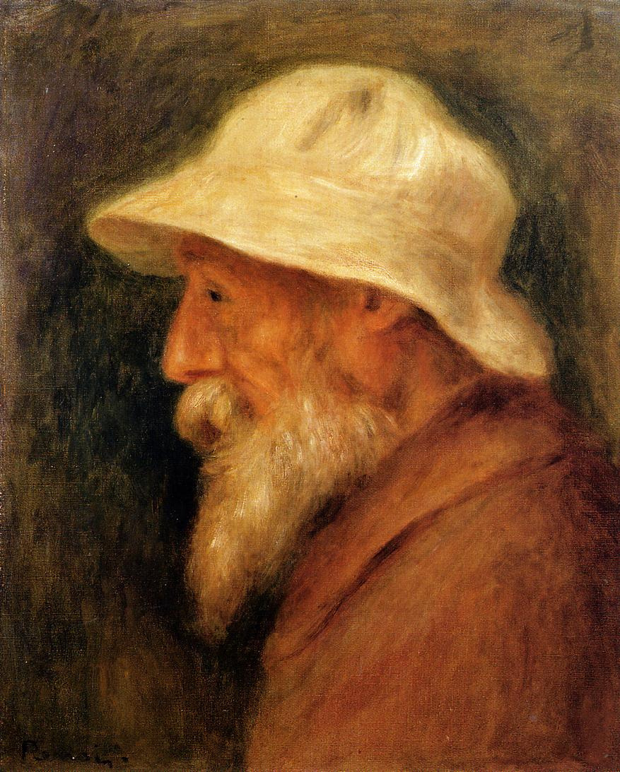 Self-portrait with a White Hat, Pierre Auguste Renoir, 1910