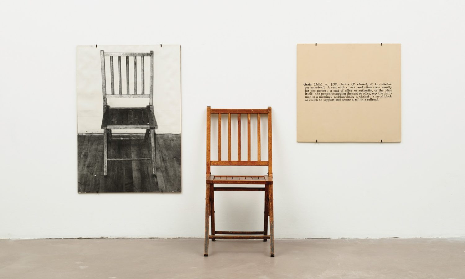Joseph Kosuth, One and Three Chairs,1965, ©Joseph Kosuth