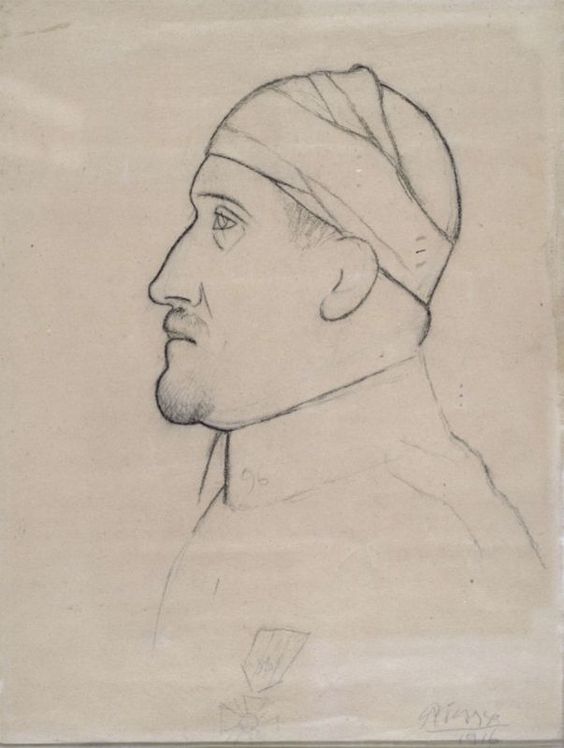 Pablo Picasso, Apollinaire blessé, 1916